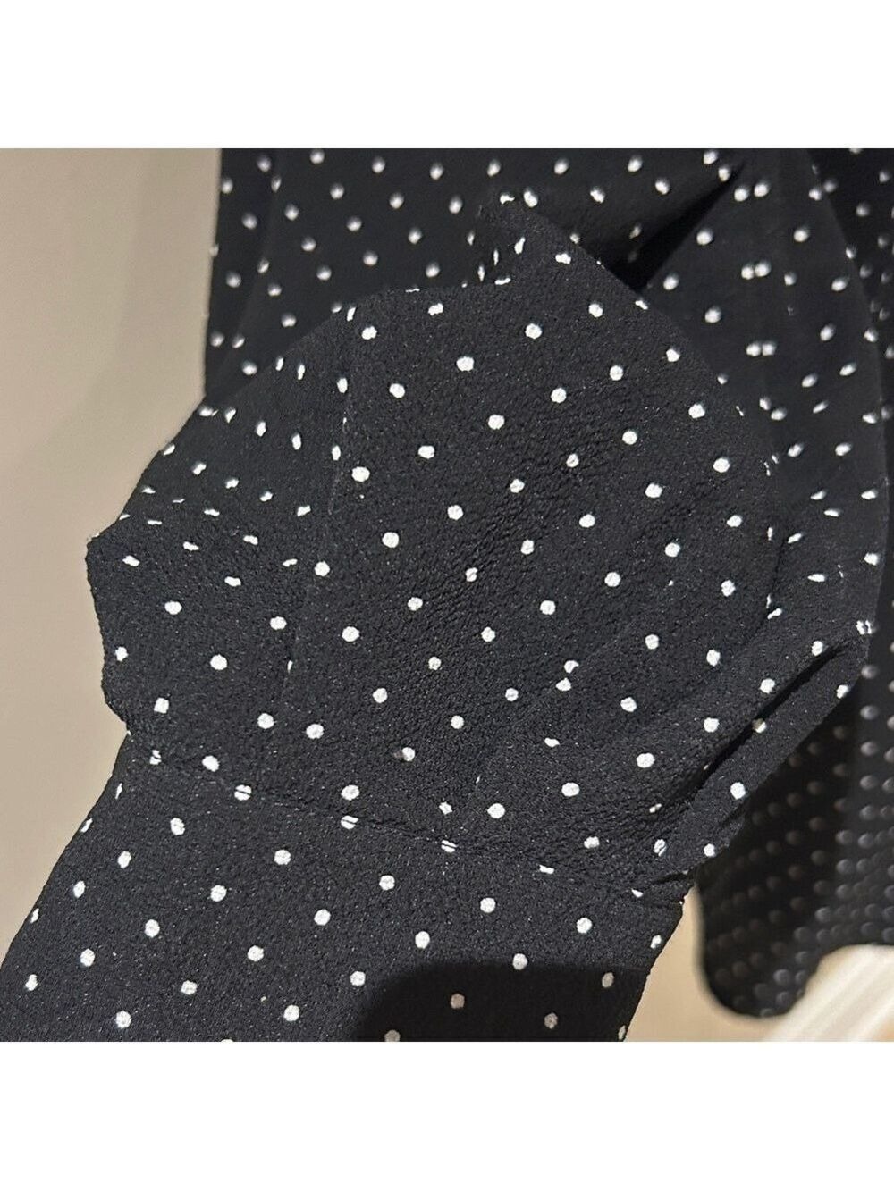 Suzy Shier Black and White Polka Dot Blouse - Picture 3 of 7
